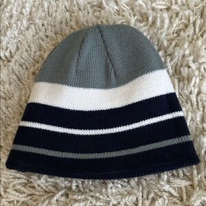 Blue Winter Hat Youth Reversible Striped